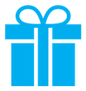 Gift box with ribbon color filled icon