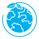 Green earth planet color filled icon