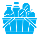 Grocery shopping color filled icon