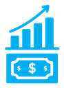 Growing profit color filled icon
