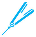 Hair straightener color filled icon