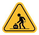 Warning heavy object sign color filled icon