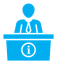 Help desk information color filled icon
