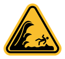 High sea waves warning sign color filled icon