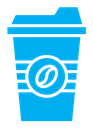 Hot coffee cup color filled icon