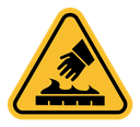 Caution hot surface sign color filled icon