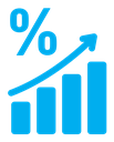 Interest growth color filled icon