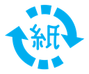 Japanese recycling symbol color filled icon