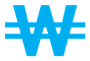 Korean won color filled icon