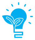 Lightbulb with leaf color filled icon