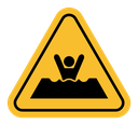 Mud warning sign color filled icon