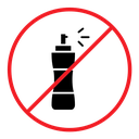 No aerosol spray sign color filled icon