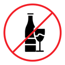 No alcohol sign (2) color filled icon