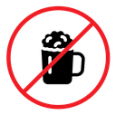 No alcohol sign color filled icon