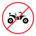 No all terrain vehicle sign color filled icon