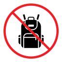 No backpacks allowed sign color filled icon
