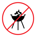 No barbecue with fire sign color filled icon