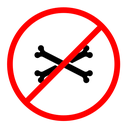 No bones sign color filled icon