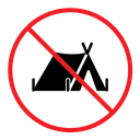 No camping  sign color filled icon