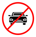 No cars sign color filled icon