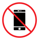 No cell phone sign color filled icon