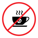 No coffee cup sign color filled icon
