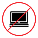 No computer sign color filled icon