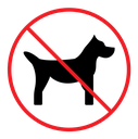 No dogs allowed sign color filled icon
