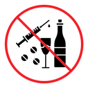 No drugs or alcohol sign color filled icon