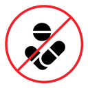 No drugs sign color filled icon