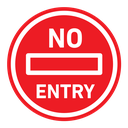 No entry road sign color filled icon