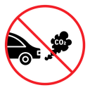 No exhaust gases sign color filled icon