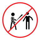No fight sign color filled icon