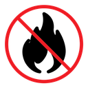 No fire sign (2) color filled icon