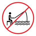 No fishing sign color filled icon