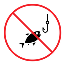 No fishing color filled icon