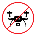 No fly drones sign color filled icon