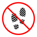 No foot print sign color filled icon