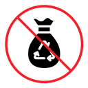 No garbage sign color filled icon