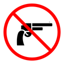 No gun color filled icon
