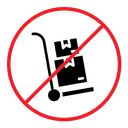 No hand truck sign color filled icon