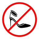 No high heels sign color filled icon