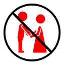 No hugs no kiss color filled icon
