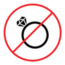 No jewelry sign (2) color filled icon