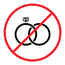 No jewelry sign color filled icon
