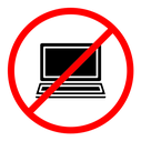 No laptop sign color filled icon