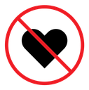 No love sign color filled icon
