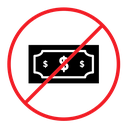No money sign (2) color filled icon