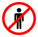 No man sign color filled icon