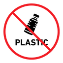 No plastic sign color filled icon